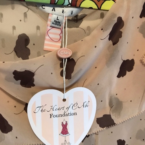 NWT CAbi Sheer Draped Neck Blouse - Picture 3 of 4